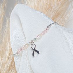 Bracelet Octobre Rose Perles d'eau douce