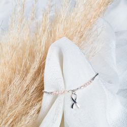 Bracelet Octobre Rose Perles d'eau douce